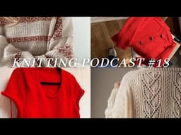 Red WIPs, color work, and my recent knitting slump