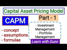 Capital Asset Pricing Model ( in hindi) , assumptions,concept formula of capital asset pricing model