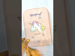 Filling my pencil case with cute stationery ✨️ 💕 🦄 #cute #asmr #stationery #shorts #youtubeshorts