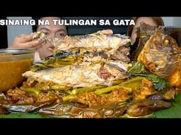 SINAING NA TULINGAN SA GATA AT PRITONG TILAPIA | MUKBANG PHILIPPINES | FILIPINO FOOD RECIPE