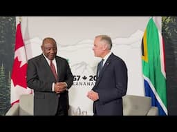 H.E President Ramaphosa in a bilateral meeting with the Canadian H.E Prime Minister, Mark Carney.