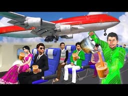 Aeroplane Mei Chai Wala Selling Tea in Flight Hindi Kahani Hindi Moral Stories Funny Comedy Video