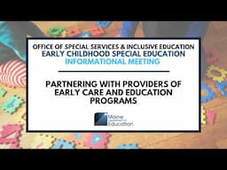 Partnering With Providers of Early Care and Education Programs