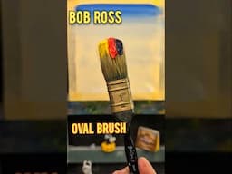 Bob Ross Oval Brush triple loaded easy trees #bobross #shorts #howtopaint