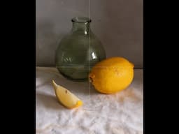 Friday Live: Oil Painting demonstration - Lemon Slice and a Glass Bottle