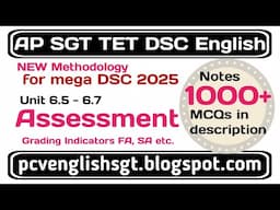 Assessment Unit 6 Grading Indicators I AP new SGT English Methodology TET DSC 2025