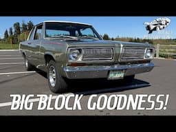 Green Bean For Sale! Big Block 383 2 Door Post 1968 Plymouth Valiant Clean Original California Car!