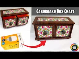 DIY Organizer from Waste Cardboard Boxes | Cardboard box craft