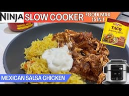 MEXICAN SALSA CHICKEN *SLOW COOK* One-Pot Meal | NINJA FOODI Recipe | 3 INGREDIENTS! Taco Seasoning