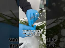 Watch this dreamy bouquet of gypsophila come together with our team 🕊️🤍