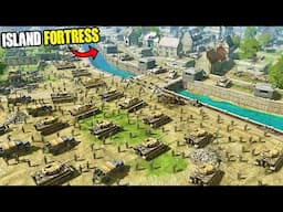1,000 WW2 US ARMY build an ISLAND FORTRESS vs 5,000 German Army Siege! - Gates of Hell