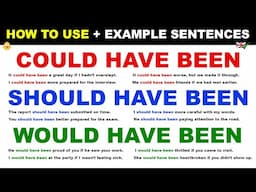 How to use… COULD HAVE BEEN / SHOULD HAVE BEEN / WOULD HAVE BEEN - English Grammar + Examples
