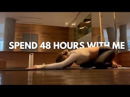 spend 48 hours with me! (going to the vet, yoga, + healthy meals)