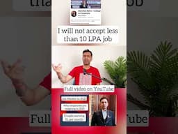 I will not accept 10 LPA job | TCS Infosys Microsoft Amazon