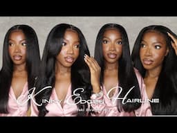 The Most Realistic Gluessless Wig I’ve EVER Worn 😍 | Kinky Edge REALNESS | FT. Karlami Hair