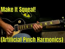 How To Play Pinch Harmonics in a rock lick (using the blues scale)