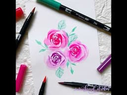 Pretty brushpen flowers #brushpen #floralpainting #simpleart