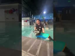 watch my puppy learn how to swim at 7 months old! #shorts
