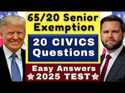 2025 U.S. Citizenship (Senior Applicant) 65/20 Exemption 20 Civics Test Questions and Answers