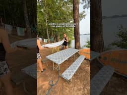 Sewer hoses, dog poop bags, we’ve seen it all on picnic tables. If you camp you NEED this.