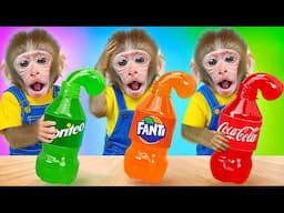 KIKI Monkey harvest Colorful Jelly Bottles and become Police chase thief | KUDO ANIMAL KIKI