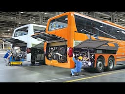Inside Massive Factory Producing Luxurious Coach Bus - Production Line