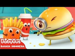 Hamburger Sedang Mencari Kejunya | Lagu Makanan Anak | Lagu Anak | Animasi| BabyBus Bahasa Indonesia