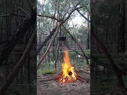 Home away from home #campfire #camping #homemade #fishing #outdoorcooking #youtubeshorts
