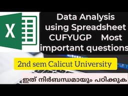 Data Analysis using Spreadsheet most important questions 2nd sem Calicut bca bsc cs