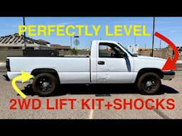 2WD Chevrolet Silverado GMC Sierra MaxPeedingRods Leveling Lift Kit Install and Shocks
