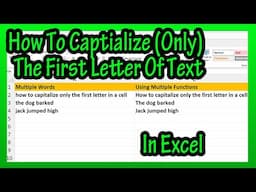 How To Capitalize Only The first Letter Of Text In A Cell In Excel Explained