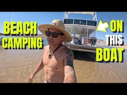 BEACH CAMPING ON A PARTY BOAT | Haze Wonder