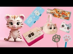 Easy & Cute Kitty Crafts for School & Room Decor 🐱 Cat Pencil Case, Puzzle, Notebook, Unboxing