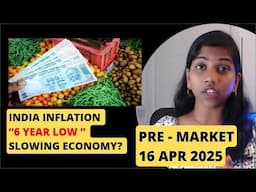 Indian Economy  Slowing? 6-Year Low Inflation !!  Pre Market Report, Nifty & Bank Nifty, 16 Apr 2025