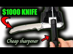 Sharpening a $1000 Knife on Cheap Sharpener - FULL PROCESS