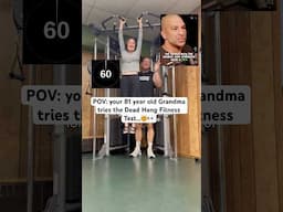 My 81yr old Grandma try’s the dead hang test for as long as she can!!🤯😱Could you beat her time?!😳