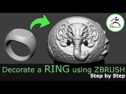 🦣 Sculpting an Elephant Ring in ZBrush | Digital Jewelry Tutorial