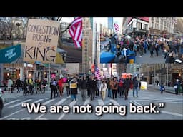New Yorkers Rally in Times Square to tell Trump Congestion Pricing is Staying Put!