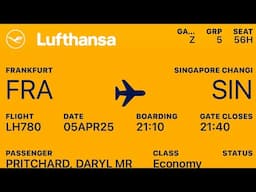 We Fly LH780 Lufthansa airlines from Frankfurt to Singapore How good was it
