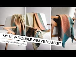 So proud of this new handwoven blanket I wove... with knitting yarn!