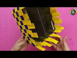 Waste Cardboard box reuse idea | bestoutowaste |DIY Organizer