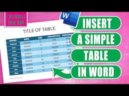 How to Insert a Simple Landscape Table in Microsoft Word - Easy Tutorial