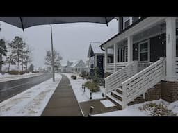 Winter Snow Walk Through American Neighborhoods | Nature Sounds for Sleep and Study