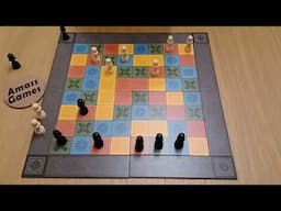 Katarenga playthrough!  Two player Chess board game abstract strategy combinatorial AmassGames Rio