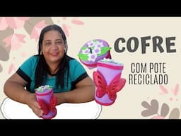 Cofre com pote reciclável