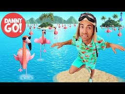 "Flamingo FRENZY!" Dance Game 🦩🌴 Red Light, Green Light Brain Break | Danny Go! Songs for Kids