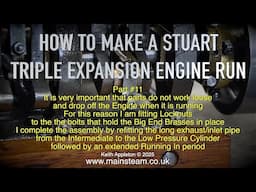 HOW TO MAKE A STUART TRIPLE ENGINE RUN - PART #11