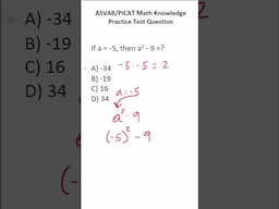 Evaluating Expressions: ASVAB/PiCAT Math Knowledge Practice Test Q #acetheasvab w/ #grammarhero