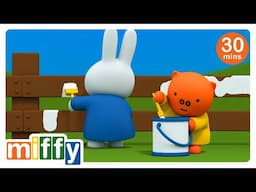 Let's paint the fence! | Miffy | Cartoons for kids