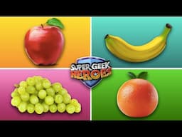 Learn Colors with Yummy Fruits | Learning Videos for Kids | Super Geek Heroes
